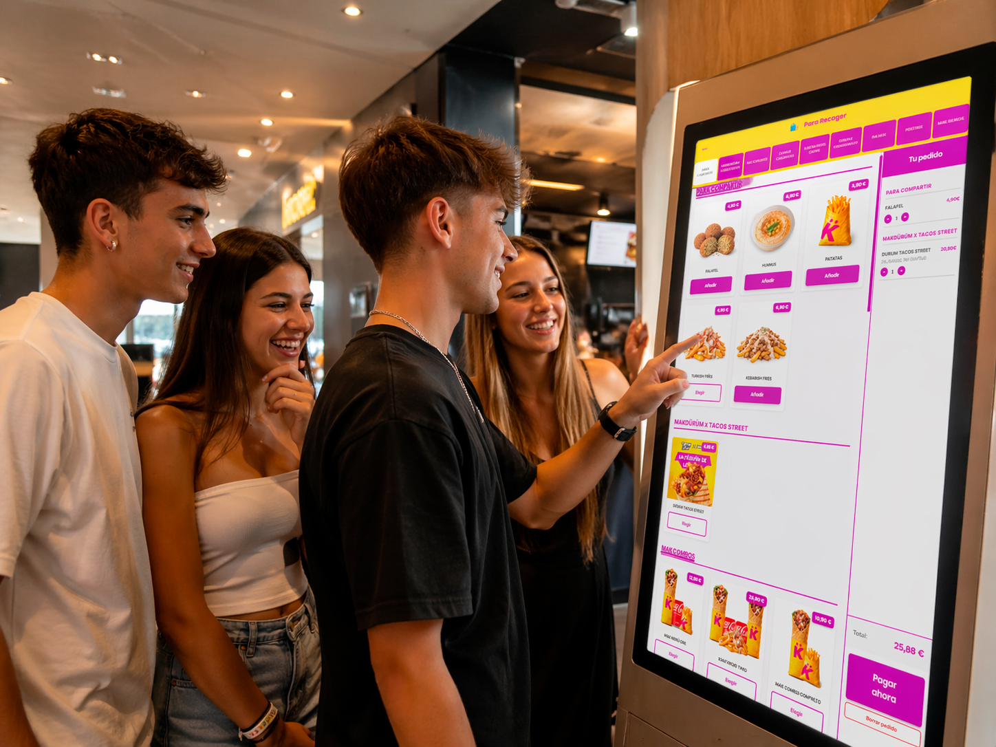 Clientes usando el kiosko con Carta360